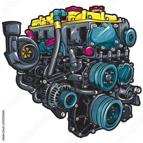 car engine isolated