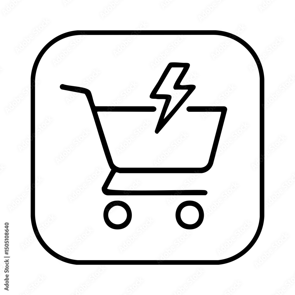 Lightning Fast Shopping Cart Icon for Ecommerce Lightning Fast Shopping Cart Icon for Ecommerce