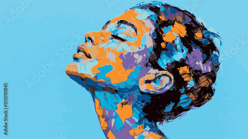 Colorful Abstract Woman Portrait