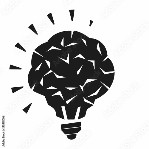 Light Bulb with Fragmented Idea Vector Illustration for Creativity and Innovation