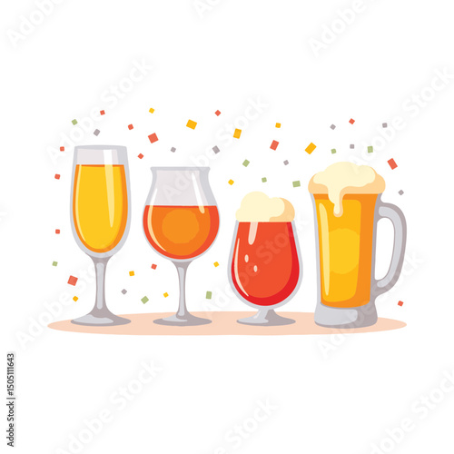 Clinking glasses symbolizing friendship with colorful drinks, celebration