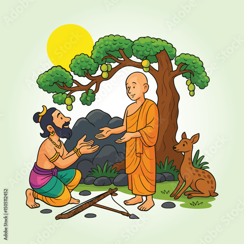 Poson full moon poya day celebration Buddhist culture and religion festival Buddhism King Thissa and Mihindu Thero Mihinthalawa