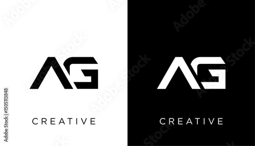 simple elegant Letter Initial AG icon logo design vector template