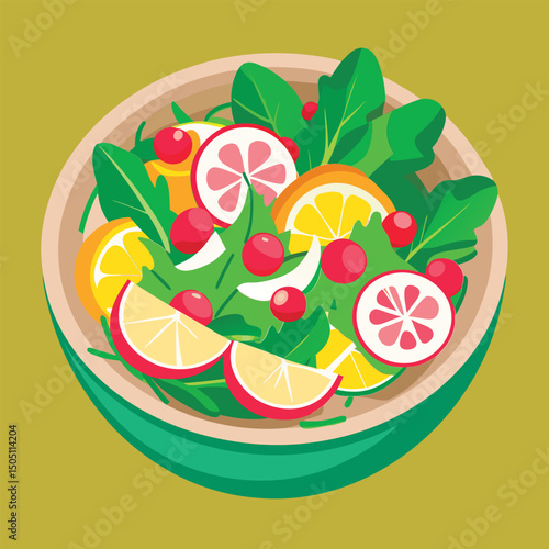 Colorful fruit and vegetable salad.