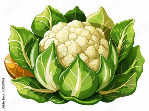 Fresh cauliflower isolated on white background