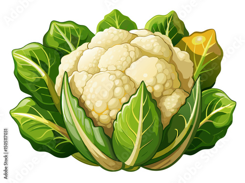 Fresh cauliflower isolated on white background