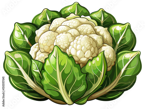 Fresh cauliflower isolated on white background