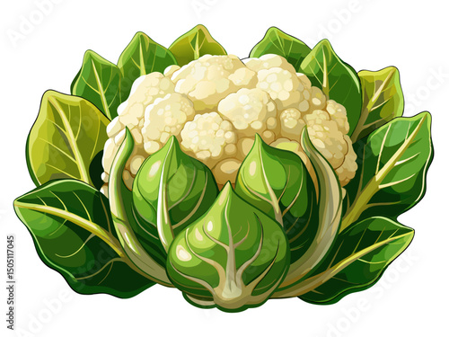Fresh cauliflower isolated on white background