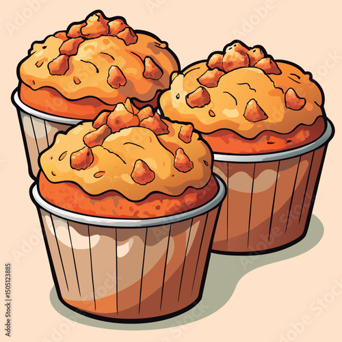 Delicious cupcakes with crumb topping.