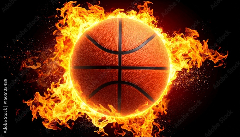 Obraz premium basketball on fire