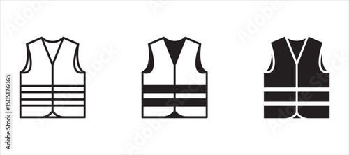 Reflective vest icon. Safety vest icon. Road vest set icon, vector illustration