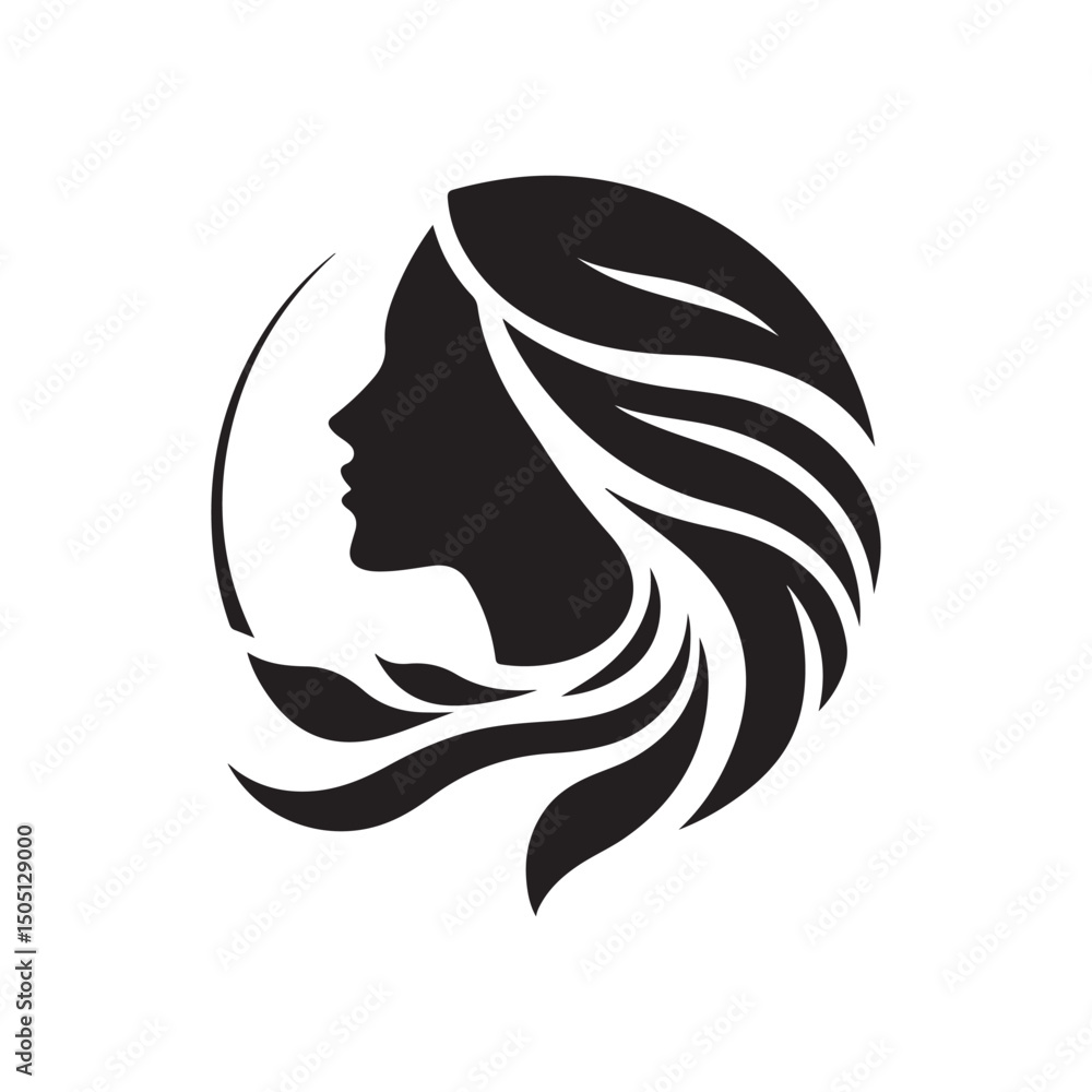 beautiful woman vector silhouette clip art logo design illustration beautiful woman vector silhouette clip art logo design illustration