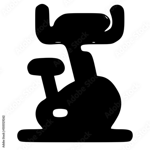 Simple Silhouette Stationary Bicycle Gym Equipment Fitness Training Exercise Icon