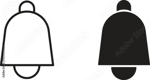 Notification icon set flat style. Vector illustration collection. Editable Stroke.