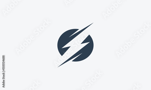  energy lightning bolt circles logo design 