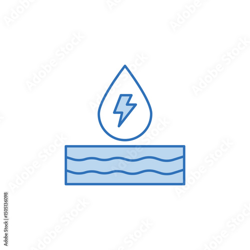 Water Energy icon design with white background stock illustration