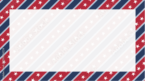 Patriotic Stars and Stripes. Americana Background Pattern. Vector Template For Banner