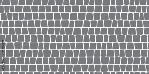 Paved stone seamless pattern. Pavement tile texture. Stone mosaic background. Cobble floor interior pattern. Block sidewalk ornament. Vector illustration isolated on white background.