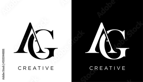 simple elegant Letter Initial AG icon logo design vector template