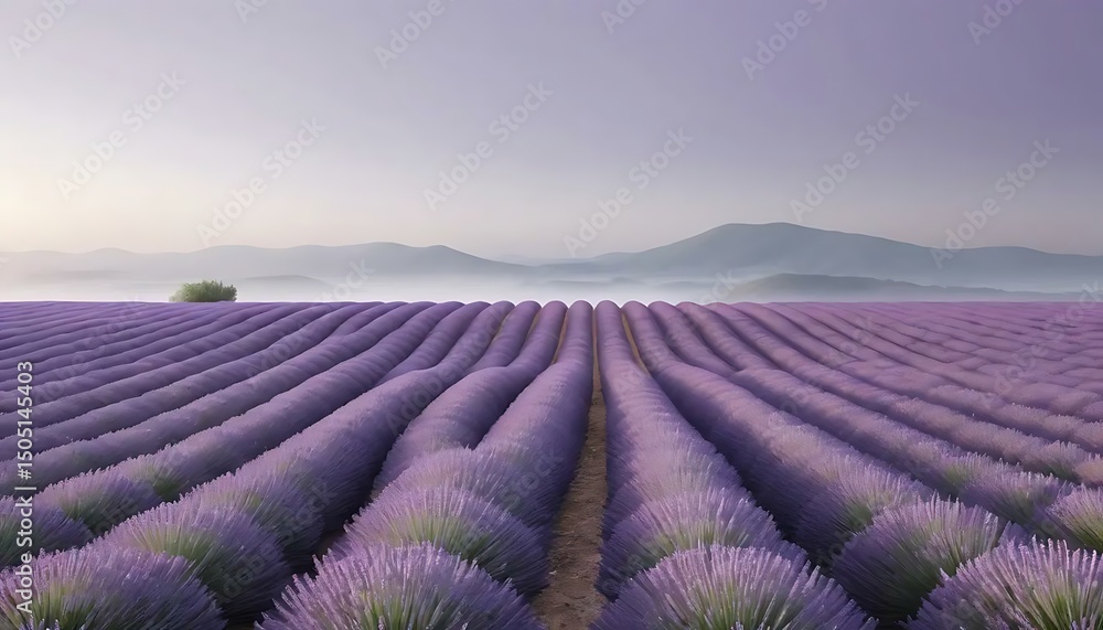 Fototapeta premium Soft, dreamy gradient blend of purples and whites creates a calming and ethereal atmosphere.