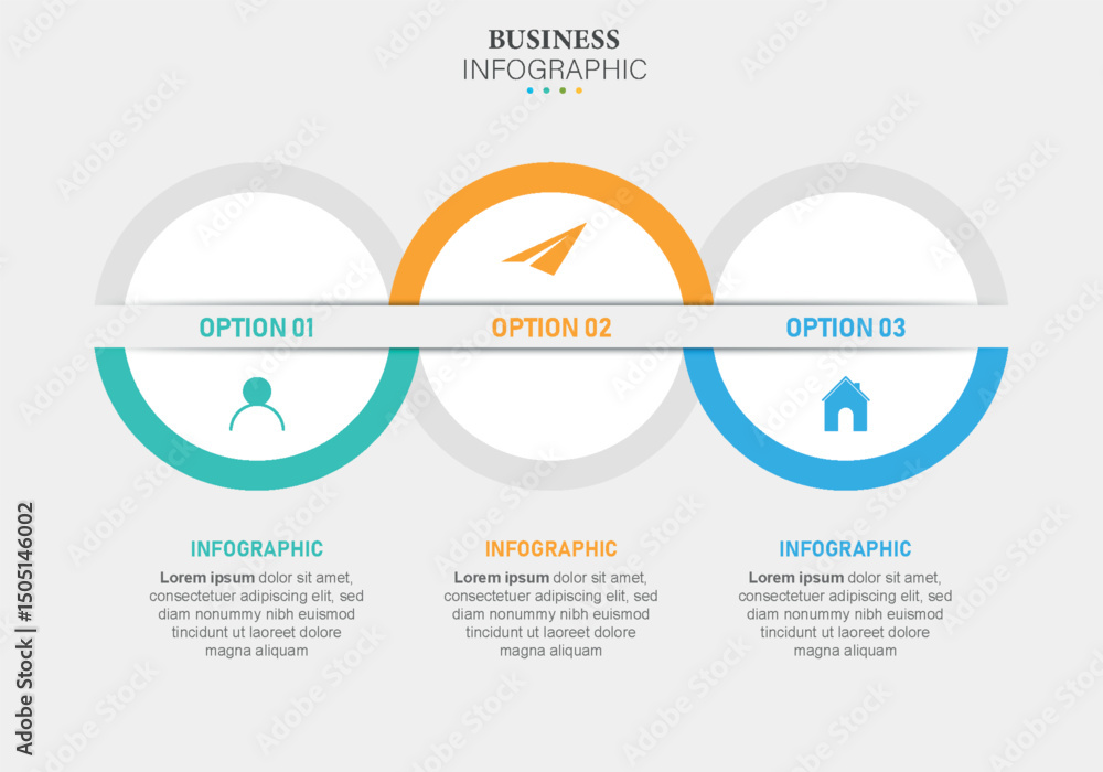 Fototapeta premium Infographic design template. Creative concept with 3 steps