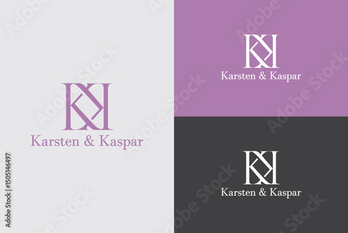 Elegant Minimalist Logo Design in Purple and White for Karsten and Kaspar