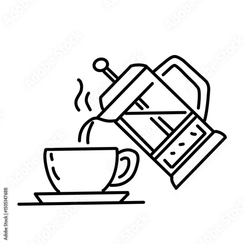 Brewing tea and coffee vector
