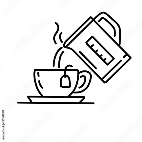 Brewing tea and coffee vector