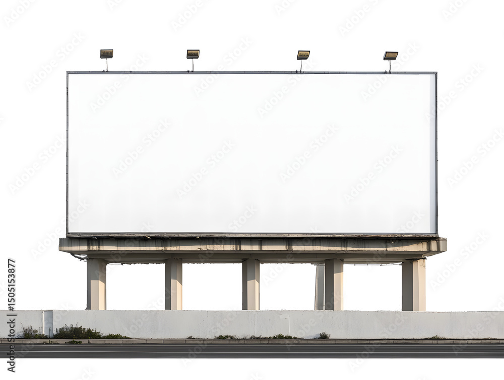 Obraz premium Blank Billboard on an Overpass, Perfect for Mockups