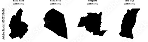 Santa Maria, Santa Rosa, Tinogasta, Valle Viejo outline maps