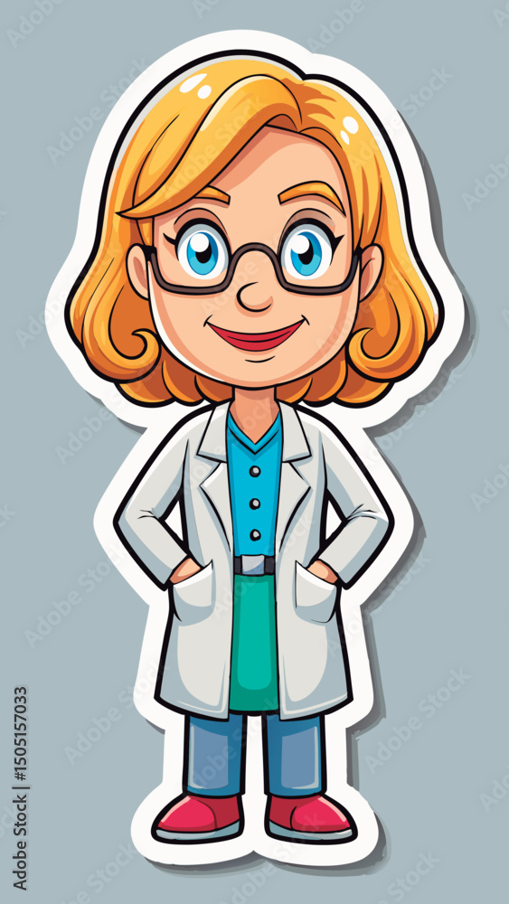 Fototapeta premium Friendly female scientist in lab coat.