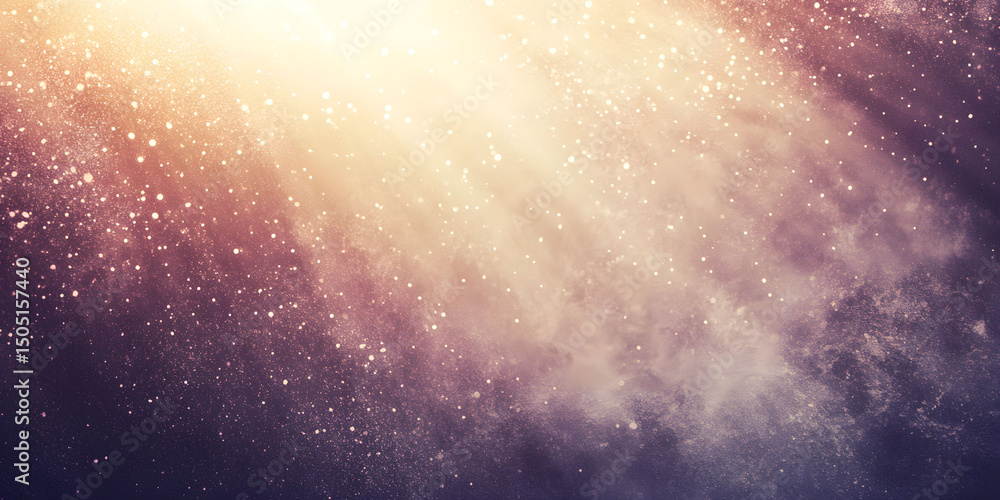 Fototapeta premium Cosmic Nebula with Golden Light and Purple Hues