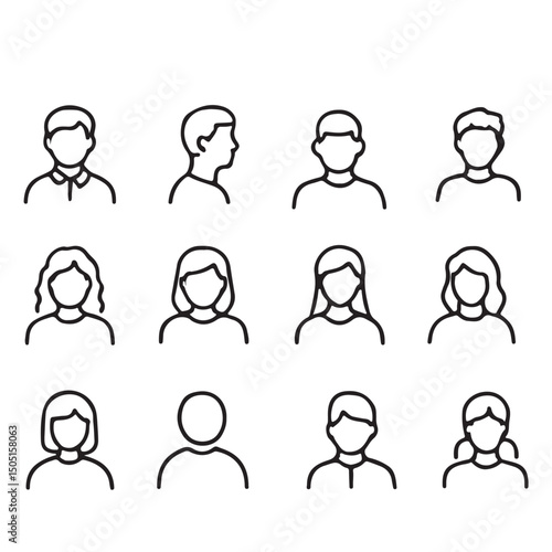 User Avatar and Profile Line Icons