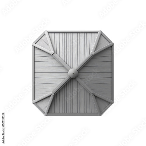 Overhead View of a Wooden Gazebo Roof with Unique Design