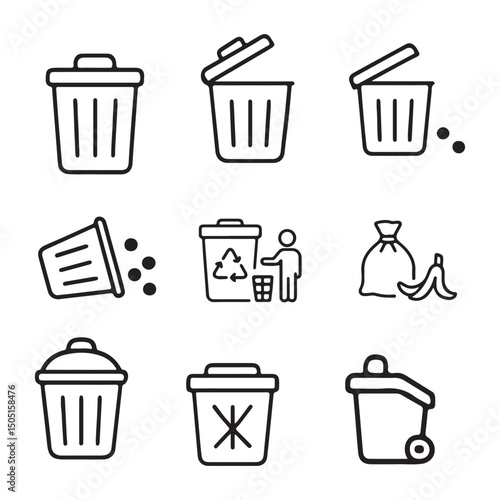  Trash Can and Recycle Bin Icons