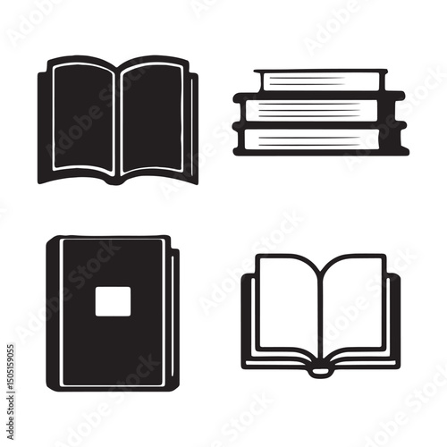  Book and Library Solid and Line Icons