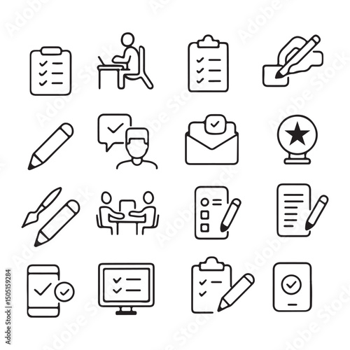 Office and Business Tools Icons Set