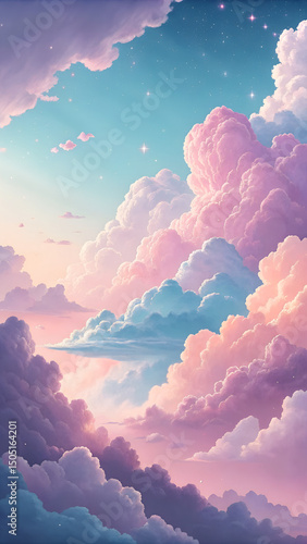 Soft Pastel Sky: Aesthetic Cloudscape Painting