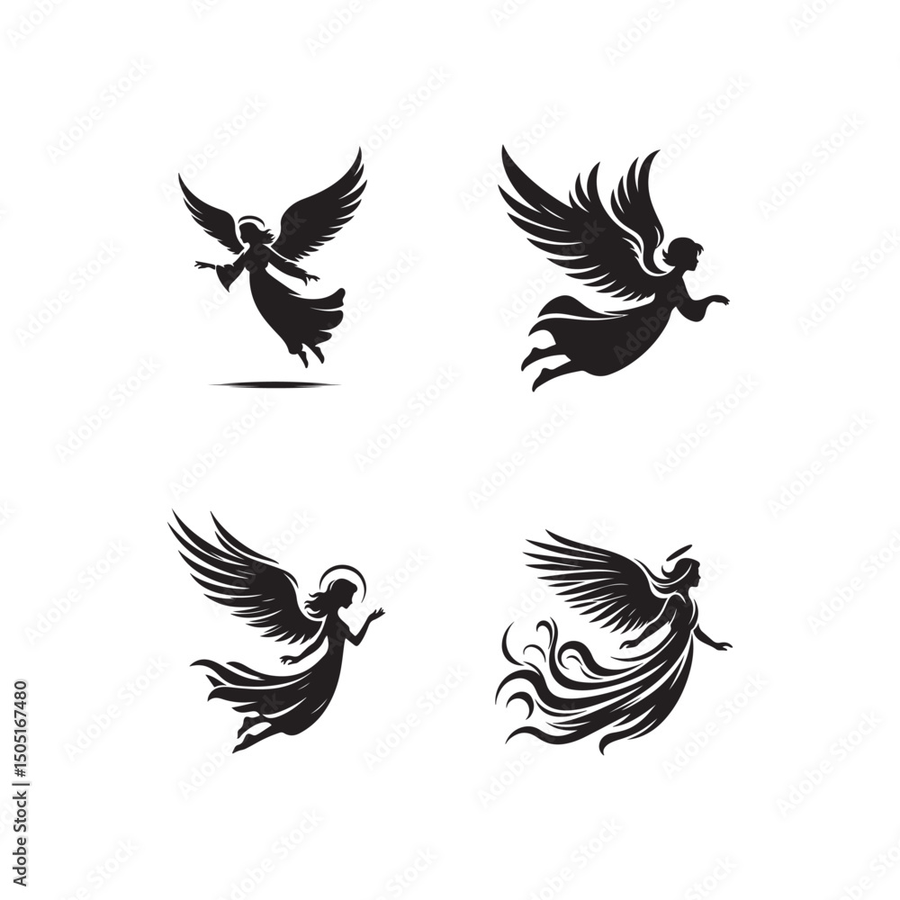 Obraz premium angels flying silhouettes