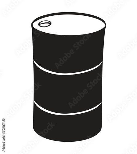 Black cylindrical container with a lid and two horizontal lines on the body
