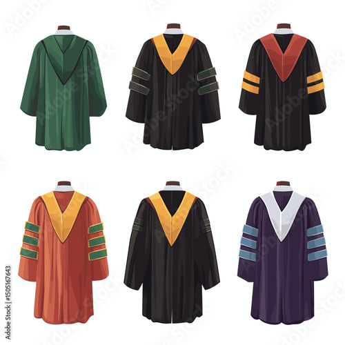 Diverse graduation gowns design collection