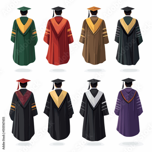 Diverse graduation gowns design collection