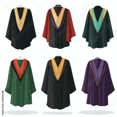 Diverse graduation gowns design collection