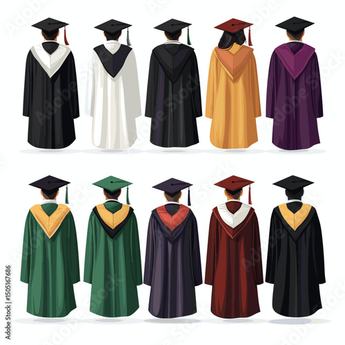 Diverse graduation gowns design collection
