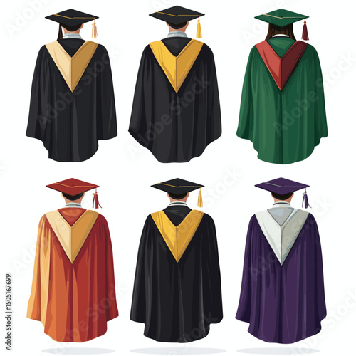 Diverse graduation gowns design collection