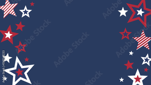 Patriotic Stars. Americana Background Pattern. Vector Template For Banner