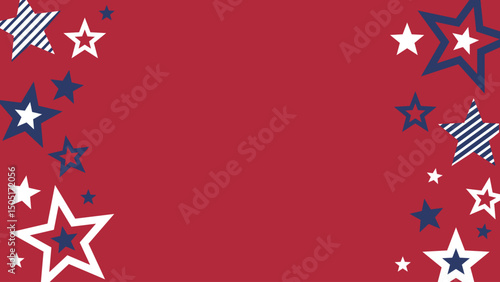 Patriotic Stars. Americana Background Pattern. Vector Template For Banner