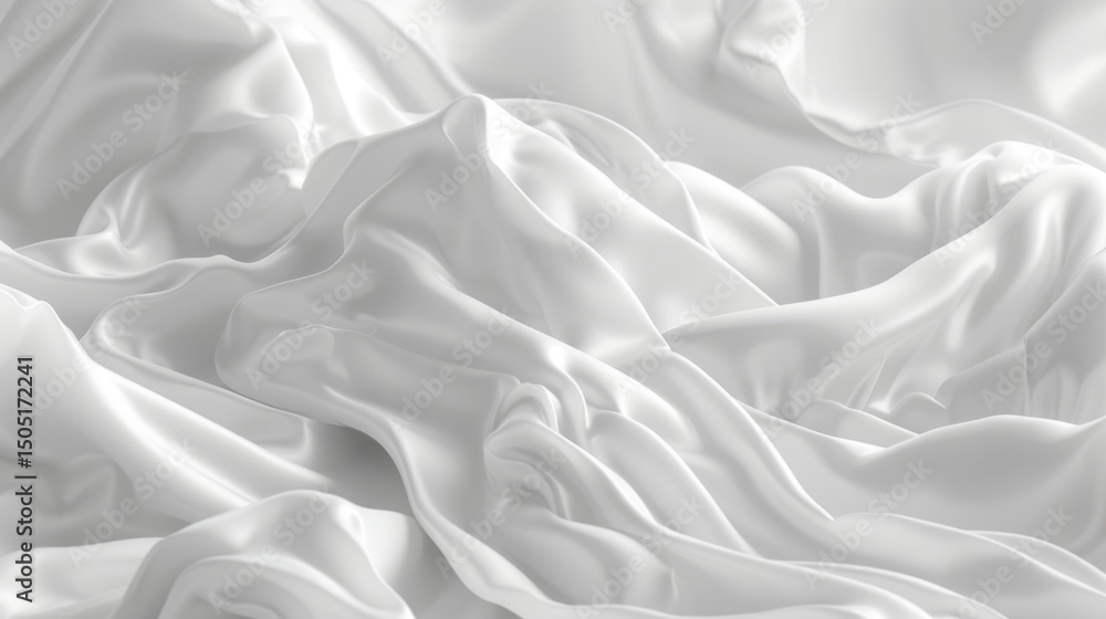 White Satin Drapery with Soft Texture and Gentle Waves for Background or Textile Design Use, Perfect for Fashion and Wedding Themes White Satin Drapery with Soft Texture and Gentle Waves for Background or Textile Design Use, Perfect for Fashion and Wedding Themes