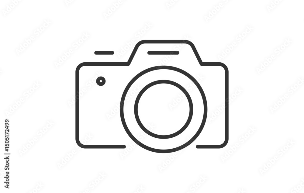 Camera vector icon in trendy flat style isolated on white background. Camera modern minimalist outline vector graphic icon symbol for your web site design, logo, app, UI. Editable stroke Camera vector icon in trendy flat style isolated on white background. Camera modern minimalist outline vector graphic icon symbol for your web site design, logo, app, UI. Editable stroke