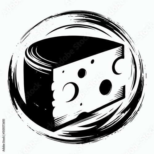 Round cheese block with holes